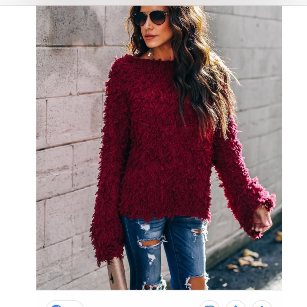 NWT. Fringe chunky sweater